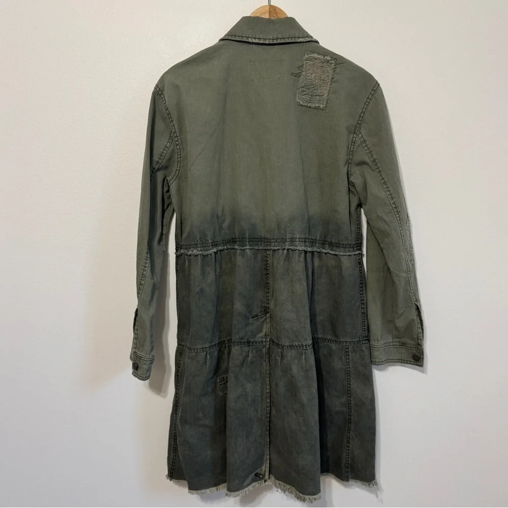Free People We The Free Forever Free Tiered Jacket size xs army green